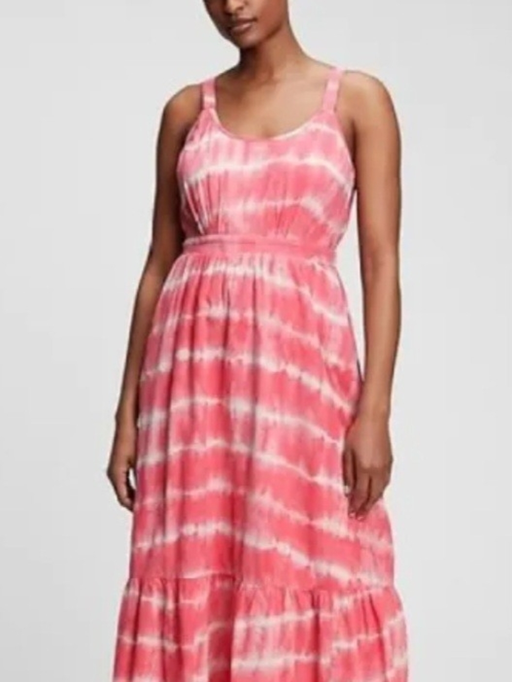SHEIN Peachie Pink & White Tie-Dye Maxi Dress Size S - US 4